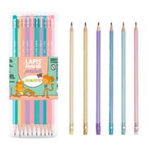 Lapis preto leo&leo com borracha perolado com 72 unidades