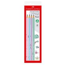 Lápis preto Max tons pastel SM/1205PASTEL com 4 unidades - Faber-Castell