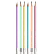 Lápis Preto Nº2 HB Sextavado Stabilo Swano Kit c/ 6 Cores Pastel