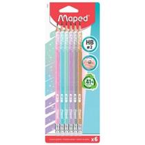 Lápis Preto Nr.2 Com Borracha Glitter 6 Unid 852000 - Maped