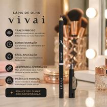 Lápis Preto Para Olhos Vivai Macio Alta Precisão Com Apontador Maquiagem Profissional