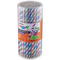 Lápis Preto Redondo Bazze Wave HB 4 Cores Pote com 72