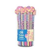 Lapis Preto Redondo Decorado Cis Borracha Candy 4 Mod. (S)