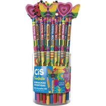 Lapis Preto Redondo Decorado CIS Borracha Divertida 4 Model