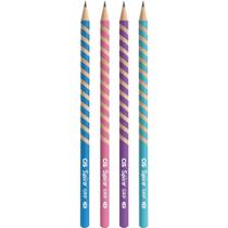 Lápis Preto Redondo Decorado CIS Spiro GRIP 2B 4 Cores Pote com 48