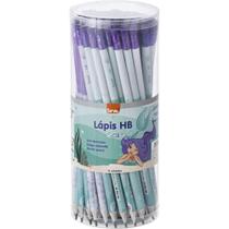 Lápis Preto Redondo Decorado HB Sea com Borracha - 4 Modelos - Pote com 72 Unidades