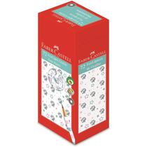 Lapis preto redondo decorado tons pastel masrhmallow 4mod. faber-castell