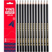 Lapis preto redondo hb yins paper com 12 pecas 17,5cm Lapis preto redondo hb yins paper com 12 pecas 17,5cm