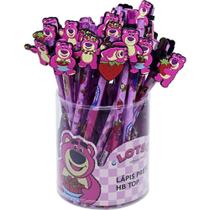 Lápis Preto Sextavado Decorado Lotso TOP com Borracha Pote com 36 Unidades