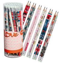 Lapis Preto Sextavado Decorado Love City Hb No2 C/borracha Lapis Preto Sextavado Decorado Love City Hb No2 C/borracha