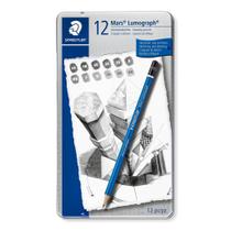 Lápis Preto STAEDTLER Lumograph 12 Graduações Estojo Metal Lápis Preto STAEDTLER Lumograph 12 Graduações Estojo Metal