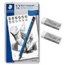 Lápis Preto STAEDTLER Lumograph Mars 12 Graduações + Borracha