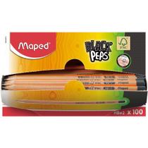 Lápis Preto Triangular BLACK PEPS HB - Caixa com 100 Unidades