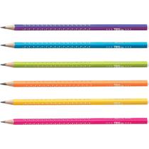 Lápis preto triangular trio, cores neon - tris