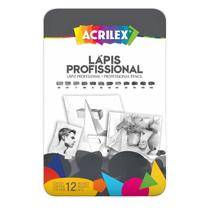 Lápis Profissional Acrilex Graduado Estojo Lata C/ 12 Unidades Lápis Profissional Acrilex Graduado Estojo Lata C/ 12 Unidades