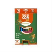 Lápis Super Jumbo 12cores Grosso +apontador Grande Leo E Leo