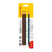 Lápis Tristar Neon com Borracha HB N2 com 4 unidades - Compactor