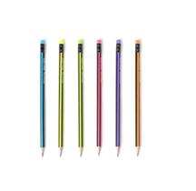 Lápis Tristar Neon Hb Nº2 Triangular Com Borracha Kit 48 Un