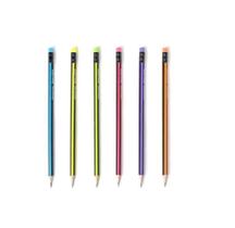 Lápis Tristar Neon Hb Nº2 Triangular Com Borracha Kit 48 Un