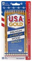 Lápis Write Dudes USA Gold Premium Cedar No. 2, 12 unidades