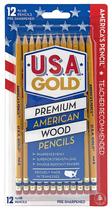 Lápis Write Dudes USA Gold Premium Cedar No. 2 (12 Unidades)
