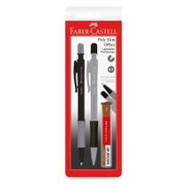 Lapiseira 0.5mm Poly Slim Office Cinza e Preta SM/05SLIMOFCP233518 com 2 unidades - Faber-Castell