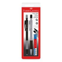 Lapiseira 0.7mm Poly Slim Office Cinza e Preta SM/07SLIMOFCP233521 com 2 unidades - Faber-Castell