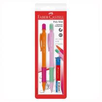 Lapiseira 0.7mm Poly Slim Rosa e Roxa SM/07SLIMRR233756 com 2 unidades - Faber-Castell