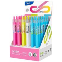 Lapiseira 0.7MM Scribe C/BORRACHA 4 Cores Display com 36