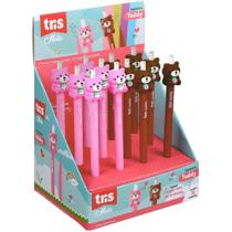 Lapiseira 0.7MM TRIS TEDDY Retrátil com Topper de Ursinho 2 Cores Display com 12 Unidades