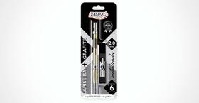 Lapiseira 2.0mm Metalizada + Tubo Grafite HB 6 Un. Azul/Prata/Dourado/Roxo BRW - Escolha a Cor
