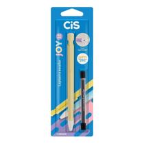 Lapiseira Escolar com Apontador Acoplado CiS Joy 2.0mm Amarelo com Estojo com Grafites Refil