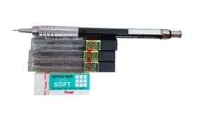 Lapiseira Graphgear 500 Pentel + Grafite 2b,3b,4b + Borracha