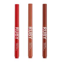 Lapiseira Labial Volume Big & Full 3 unid Nude Pink, Deep Red e Nude - Ruby Kisses Lapiseira Labial Volume Big & Full 3 unid Nude Pink, Deep Red e Nude - Ruby Kisses