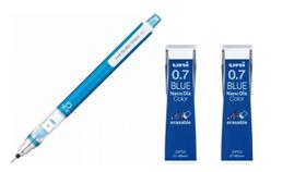 Lapiseira Mecânica Uni Kurutoga 0,7 mm Azul 2 conjuntos Lapiseira Mecânica Uni Kurutoga 0,7 mm Azul 2 conjuntos