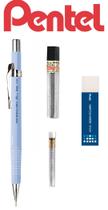 Lapiseira Pentel Sharp 0,5mm AZ Claro + Grafite + Borrachas Lapiseira Pentel Sharp 0,5mm AZ Claro + Grafite + Borrachas