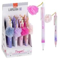 Lapiseira Pompom 0,7MM - 1 unidade - 4 Unidade diferentes Cor Cores diferentes - Rosa/Lilás/Azul/branca - BRW
