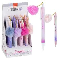 Lapiseira Pompom 0,7MM - 1 unidade - 4 Unidade diferentes Cor - Rosa/Lilás/Azul/branca - BRW