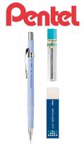 Lapiseira Tecnica Pentel 0,7mm P-207 Sharp Azul CL + Itens Lapiseira Tecnica Pentel 0,7mm P-207 Sharp Azul CL + Itens