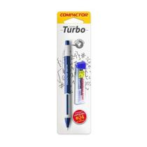 Lapiseira Turbo 0,7 + Estojo Carga de Grafite HB 0.7mm com 24 pontas minas para Lapiseiras - Compactor