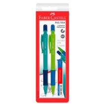 Lapisiera Poly Slim 0.7mm Azul e Verde - Faber-Castell
