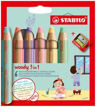 Lápiz STABILO Multi-Talento Madera 3 en 1 Paquete de 6 Pasteles
