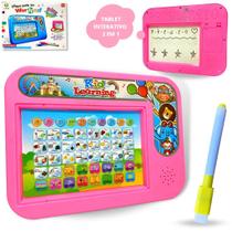 Laptop Infantil Brinquedo Educativo Prancheta Musical Tablet Alfabetização Bilingue Ingles