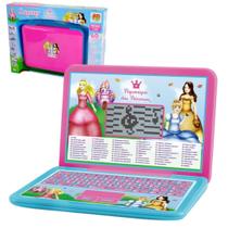 Laptop Infantil Notebook Didático Bilíngue Piquenique das Princesas DM Toys DMT6217