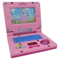 Laptop Infantil Princesas Imagem Toca Musica Rosa Brinquedo Notebook Luzes Criança Menina