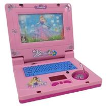 Laptop Infantil Princesas Imagem Toca Musica Rosa Brinquedo - Top Toys