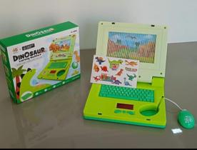 Laptop Interativo Infantil Educativo com Som e Luzes - Personagem Dinossauro