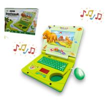 Laptop Notebook Infantil Eletrônico Com Som e Luzes + Mouse - Dinossauro - Puzzle Learning Machine