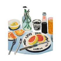 Laranja Cítrico Retro Comida Bebida Espresso Lona Arte De Parede Cozinha Decoração De Sala De Jantar
