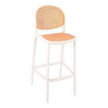 Laraz Home Decor, Banqueta Jantar Cozinha Cafeteria Mumbai Tela Palha Plástico - Branco Laraz Home Decor, Banqueta Jantar Cozinha Cafeteria Mumbai Tela Palha Plástico - Branco